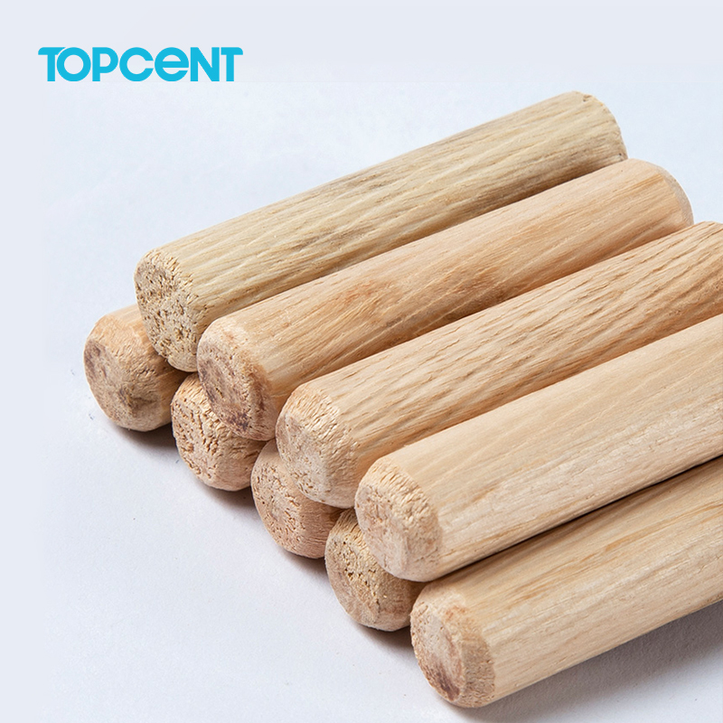 Деревянный дюбель TOPCENT для шкафа, ящика, Круглый рифленый деревянный дюбель для рукоделия, набор стержней для мебели, деревянный дюбель