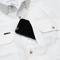 Camisa de pesca con capucha y cuello bordado de manga larga con estampado de camuflaje de peces, estilo Bali, de última moda, con botones.