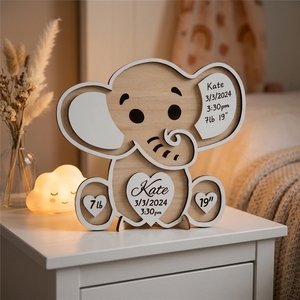 Targa in Legno Personalizzata con Informazioni sulla <span class=keywords><strong>Nascita</strong></span> del Bambino, Decorazione per Cameretta, Regalo per Neonati - Product Image 6