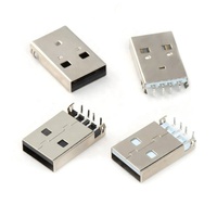 Conector USB A macho, placa de fregadero de ángulo recto, conector macho tipo a para PCB