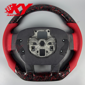Volant personnalisé en cuir rouge et fibre de carbone pour Ford F-150 F150 Shelby Raptor R Ranger F250 F350 F450 Accessoires de voiture - Product Image 4