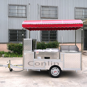 Carrito de Comida Móvil para Tacos con Parrilla, Carrito de Tacos para Catering, Puesto de Hot Dogs - Product Image 2