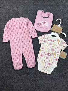 Venta caliente de alta calidad recién nacido babero Onesies y Frogsuit 3 piezas-Sets bebé manga larga lindo estampado <span class=keywords><strong>conjuntos</strong></span> niños algodón suave conjunto - Product Image 4