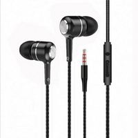 Écouteurs intra-auriculaires personnalisés 3,5 mm, casque stéréo avec basses, écouteurs filaires en plastique avec micro, contrôle du volume, étanches IPX-6, 1,2 m