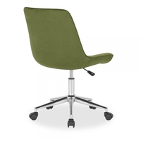Chaise de bureau à carreaux Taylor, mousse en velours vert