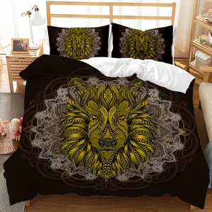 床上用品三件套3d数码印花床单床罩动物元素床上用品批发可定制尺寸图案logo