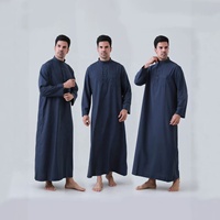 Nouvelle Robe Traditionnelle Arabe Musulmane pour Hommes à Col Montant, Coupe Ample, Vêtements de Haute Qualité en Gros, Nouveaux Styles Tendance