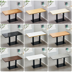 Meubles de café ensemble de table à manger rectangulaire en acier inoxydable table à manger de luxe en bois massif de restauration rapide pour <span class=keywords><strong>restaurant</strong></span> 70 à 70 - Product Image 5