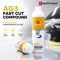 North Wolf AG3 Fast Cut 3 en 1 Polish Glaze pour l'élimination des défauts profonds, composé de correction de peinture automobile haute brillance pour plastique 500ml/1L