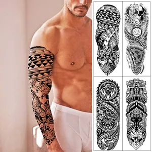 Temporary Tattoo For Girls Men Women 3D Robot Arm Sticker Size 19x12cm   1pc Black 4 g