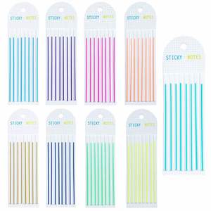 9 Packs Transparent Self-Adhesive Sticky Notes Memo <b>Pad</b> Long Thin Page Markers Writable Index Tabs for Book Reading Office Gift - Product Image 1