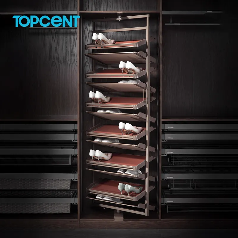 Topcent modern Exclusive Design 360 degree Rotating Shoes Rack for Wardrobe Storage