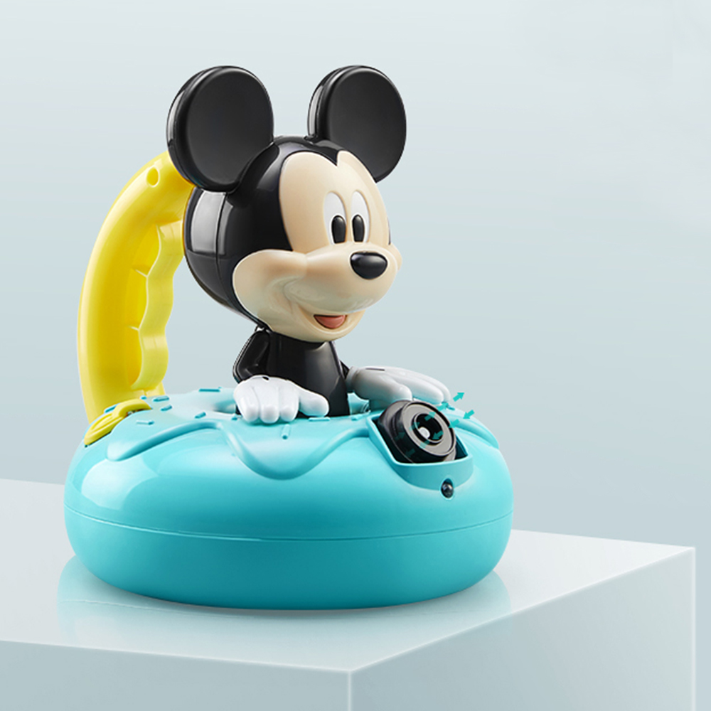 Китайский поставщик 360 градусов герметичная конструкция пончик форма с водными пузырьками и набор товары МИККИ розовый/синий музыкальный инструмент пистолет для стрельбы мыльными пузырями/