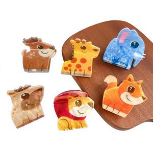 <span class=keywords><strong>Pince</strong></span> à cheveux artisanale Bofeia en cristal, style Q, motif animal, esthétique Dopamine, mignonne et girly, cadeau personnalisé simple pour enfants - Product Image 1