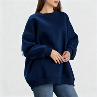 Sweat-shirt à capuche oversize en molleton pour femme, col rond, avec logo personnalisé, broderie frontale et imprimé, délavage acide, collection automne