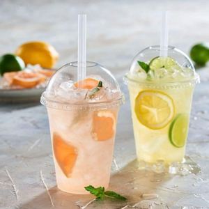 Vasos de Plástico PET Transparentes Desechables Ecológicos con Logotipo Personalizado Impreso para Batidos y Smoothies de 98 mm con Tapas en Tamaños de 12-24 oz - Product Image 3