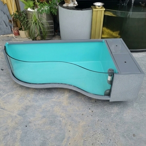 Bassin à carpes koï en acier inoxydable sur mesure multi-formes, avec fenêtre de visualisation transparente entièrement incurvée, pour jardin extérieur - Product Image 2