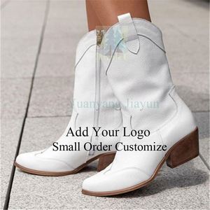 Bottes hautes à talon épais et bout carré pour femme, couleur unie, fermeture éclair, pour l'hiver et l'automne - Product Image 4