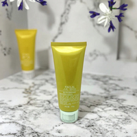 Tubes souples en aluminium/plastique jaune or, emballages ronds vides pour cosmétiques, crème BB, bouchon acrylique, modèle LX174 LIXIN/OEM