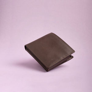 Cartera de Cuero de Color Sólido para Hombre al por Mayor OEM en Pakistán, Nuevo Diseño con Cierre Abierto y Patrón de Hilo Corto - Product Image 2