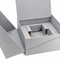 Boîte cadeau magnétique à couvercle rabattable OEM ODM, boîte d'emballage vide pliable, carton gris 1200g, boîte cadeau rigide avec estampage à chaud