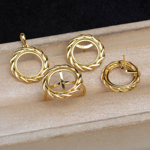 Componentes de Joyería de Plata S925 para DIY, Colgante de Mármol con Forma de Espiral, Base Vacía para Anillos y Pendientes de 12.8-13mm - Product Image 1