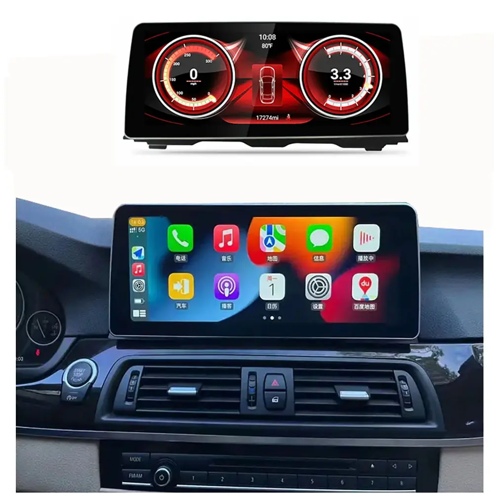 12.3 นิ้ว Android หน้าจอสัมผัสรถวิทยุสเตอริโอนําทาง GPS CarPlay แดชบอร์ดเครื่องเล่นมัลติมีเดียสําหรับ BMW 5 Series F10 F11