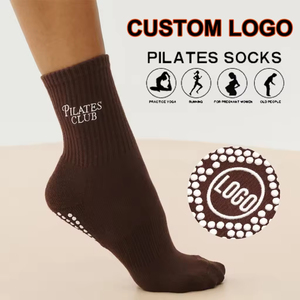 Wholesale Cotton Ankle Pilates Club <b>Socks</b> Customizable Embroidered Anti Slip <b>Grip</b> Breathable Comfortable Yoga Training Gym - Product Image 1