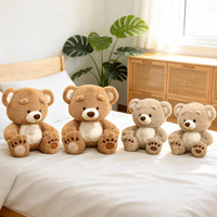 Peluche d'ours véritable avec empreinte de patte, en polyester, adorable compagnon de confort, cadeau idéal pour câliner avant le coucher, Saint-Valentin