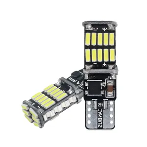 T10 T15 W16W bola lampu LED mundur, bola lampu mundur LED CANBUS 12V 24V 921 912 45SMD untuk lampu Interior RV, lampu mundur cadangan otomatis