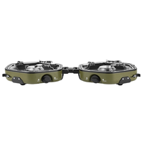 Réchaud de pique-nique pliable double brûleur GARIDA, portable, en acier, à cassette, structure manuelle séparée, compatible gaz butane GCBG-053G