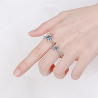 Bague en argent sterling 925 avec moissanite 2CT 3CT, couleur D, VVS1, bande hexagonale, vente en gros