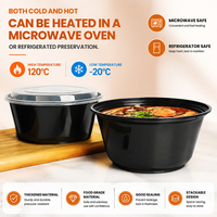 Bols ronds jetables en PP écologiques et durables TeGuan, compatibles micro-ondes, pour camping, nouilles, salades, plats à emporter et traiteur