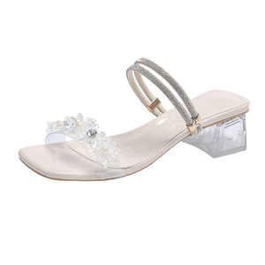 รองเท้าแตะแบบสวมสไตล์ฝรั่งเศสสำหรับผู้หญิง พื้นหนา รูปทรงหยดน้ำ ดีไซน์ Evergreen นุ่มสบาย เหมาะสำหรับฤดูใบไม้ผลิ ฤดูร้อน ฤดูใบไม้ร่วง - Product Image 1