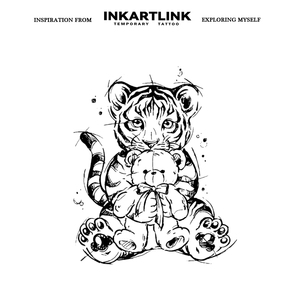 Tatuaje Temporal de Oso Tigre Bebé, Adhesivo de Tatuaje Herbal, Resistente al Agua, Larga Duración (15 Días), Arte Corporal Semipermanente para Brazo y Pierna - Product Image 3