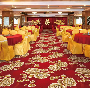 Customized Luxury 3D Red Nylon Jacquard Prayer Carpet Roll Soft Tufted Muslims Floor Rugs Machine Printed Mosque Area Rug Set - Product Image 1