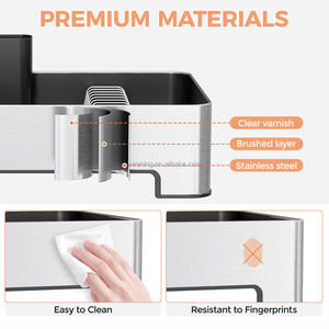 सिंक सुखाने रैक स्टेनलेस स्टील रसोई भंडारण रैक प्लेट रैक आयोजक - Product Image 6