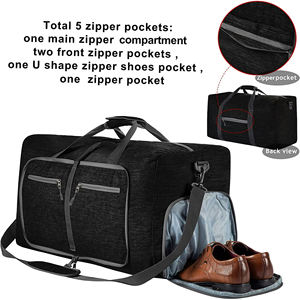 Sac de voyage pliable de grande capacité avec logo personnalisé, imperméable, pour le sport, la gym, les voyages, avec compartiment pour chaussures - Product Image 4