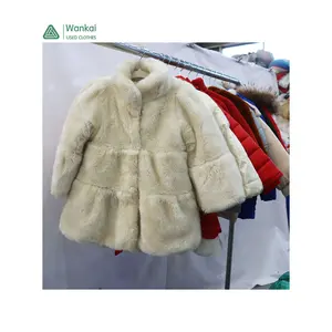 CwanCkai High Quality Fashion Design Used Winter Clothes For Kids, Factory Direct Bale Supplier Children Used Fur Coat Winter