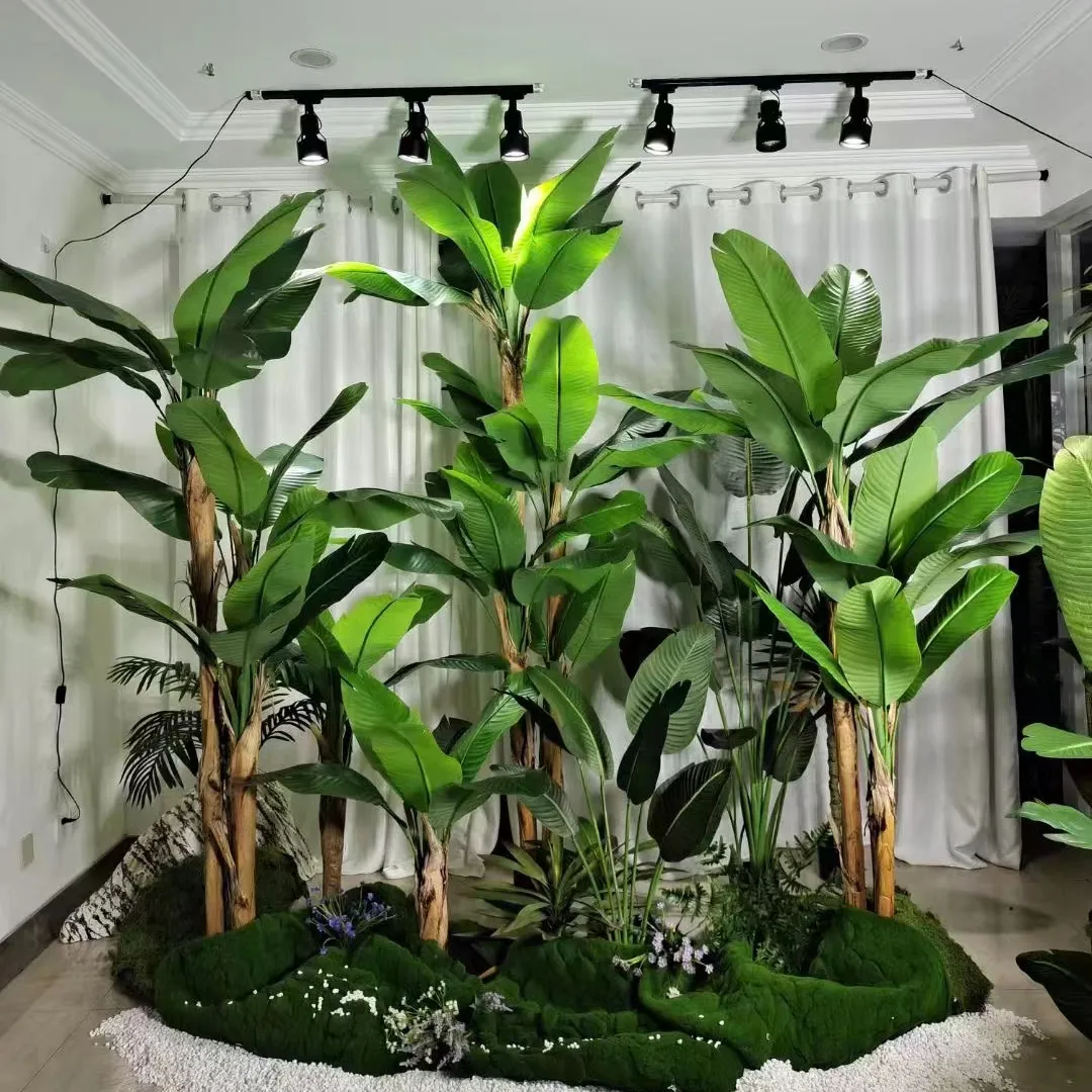 Q127 vendita calda albero di Banana artificiale con vaso di plastica pianta artificiale albero Indoor grande pianta verde Bonsai per la decorazione domestica