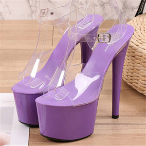 Nightclub Super tacchi alti <span class=keywords><strong>17</strong></span> cm <span class=keywords><strong>tacco</strong></span> sottile piattaforma trasparente aperta peso leggero sandali per feste estive da donna - Product Image 3