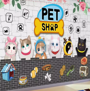 Fond d'écran auto-adhésif de dessin animé Anime mignon chat et <span class=keywords><strong>chien</strong></span> - Product Image 1