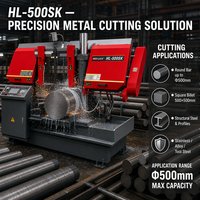 Scie à ruban horizontale automatique CNC HL-500SK 500 mm pour métaux, à fréquence variable par onduleur