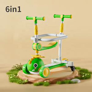 Vente directe d'usine, trottinette pliable pour enfants à 3 roues, moderne, avec siège, hauteur réglable et roues lumineuses - Product Image 4
