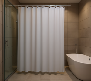 Cortina de Ducha Lisa AP-1082b de 180x180cm con Ganchos de Plástico, Antibacteriana, Ligera y de Secado Rápido para Baño - Product Image 2