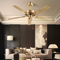 52 pouces de haute qualité 5 lames ventilateur de plafond en métal télécommande moderne Led moteur à courant continu avec lumière salon