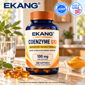 Coenzima Q10 Hecha en EE. UU., 100 mg, Cápsulas Blandas, Suplemento Dietético Soluble en Agua y Grasa, 120 Unidades, Apoyo Energético - Product Image 1