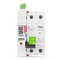 Dispositif de protection différentielle automatique à réenclenchement automatique Chayo Mini Smart RCCB 2P 230V 6KA 63A 10mA 30mA 100mA 300mA