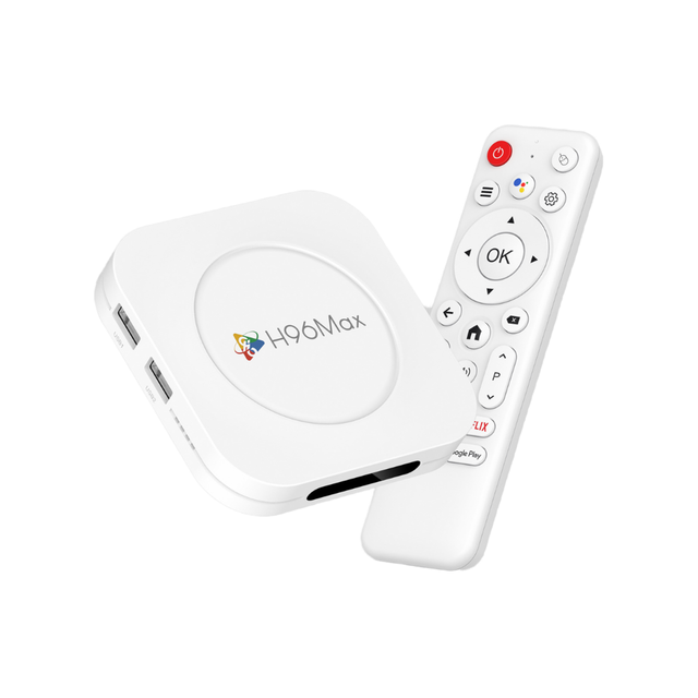 H96 Max Plus M1 Android 14 TV Box 4K Resolution Rockchip RK3528 2GB RAM 16GB ROM Wifi 6 BT5.4 100M LAN Support IPTV Player