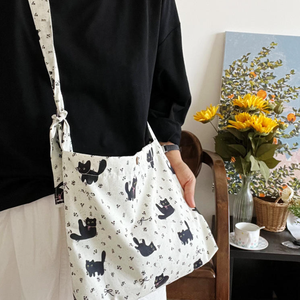 Bolsa de lona de algodón diagonal informal, reutilizable, duradera, con impresión personalizada, para compras y viajes. - Product Image 6